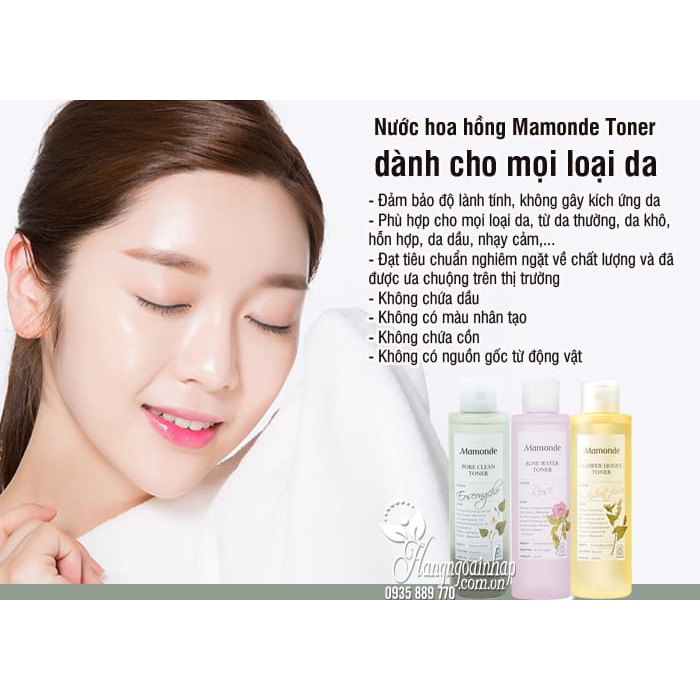 Nước hoa hồng Mamonde, Toner Mamonde 25ml đủ loại