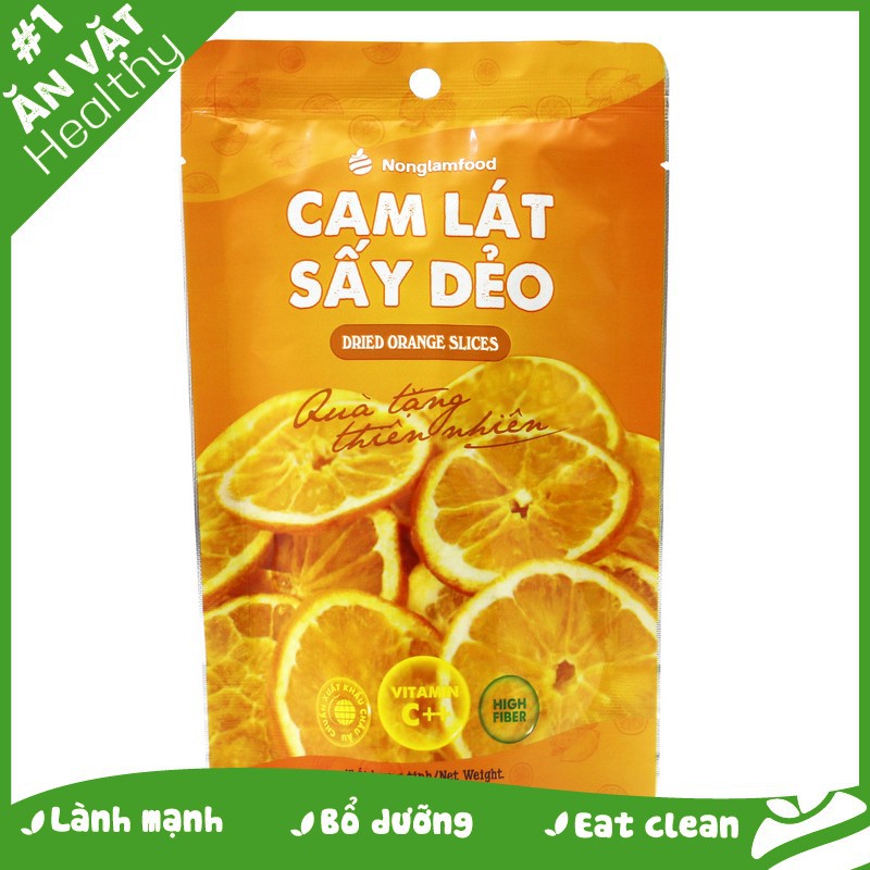 Trái cây sấy ăn vặt tăng sức đề kháng Nonglamfood (Cam lát 45g, Mít 45g, Bưởi chanh dây 45g, Dừa giòn 45g)