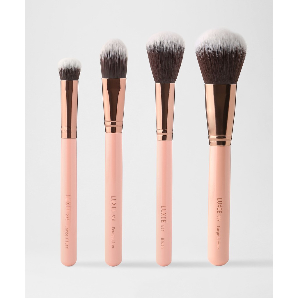 Luxie - Bộ cọ trang điểm 4 cây Face Complexion Rose Gold Collection