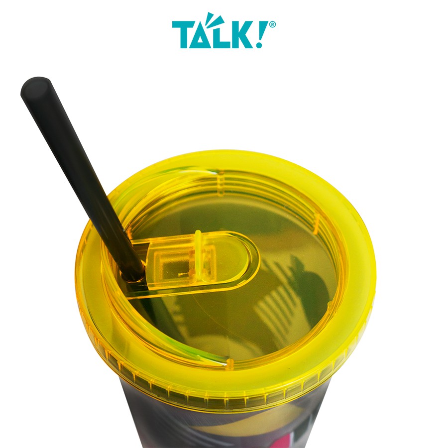 Ly Ống Hút Hai Lớp 600ML - Mihi Mana Cup Black/Purple - MISTHY - TALK!