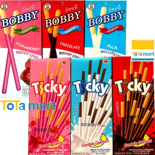 Bánh que socola , sữa, dâu TICKY/ BOBBY Thái Lan. HSD ghi bên dưới