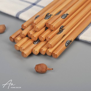 Đũa tre hoạ tiết con cá chữ thăng
