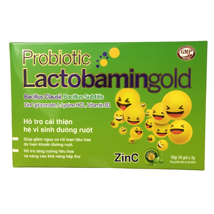 Men vi sinh Probiotic Lactobamingold- cải thiện hệ tiêu hóa đường ruột, Rối loạn tiêu hóa hộp 30 gói