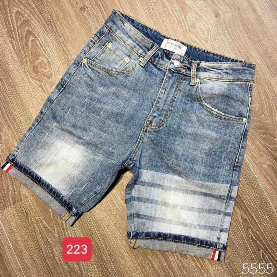 Quần short jean nam màu xanh chất demin - quần bò lửng nam co giãn thời trang cao cấp Luty_shop90 ms223  '