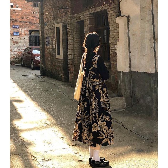 Set of Long Sleeves + Two-Piece Floral Dresses Korean Style Classic Spring Autumn 2022 For Women