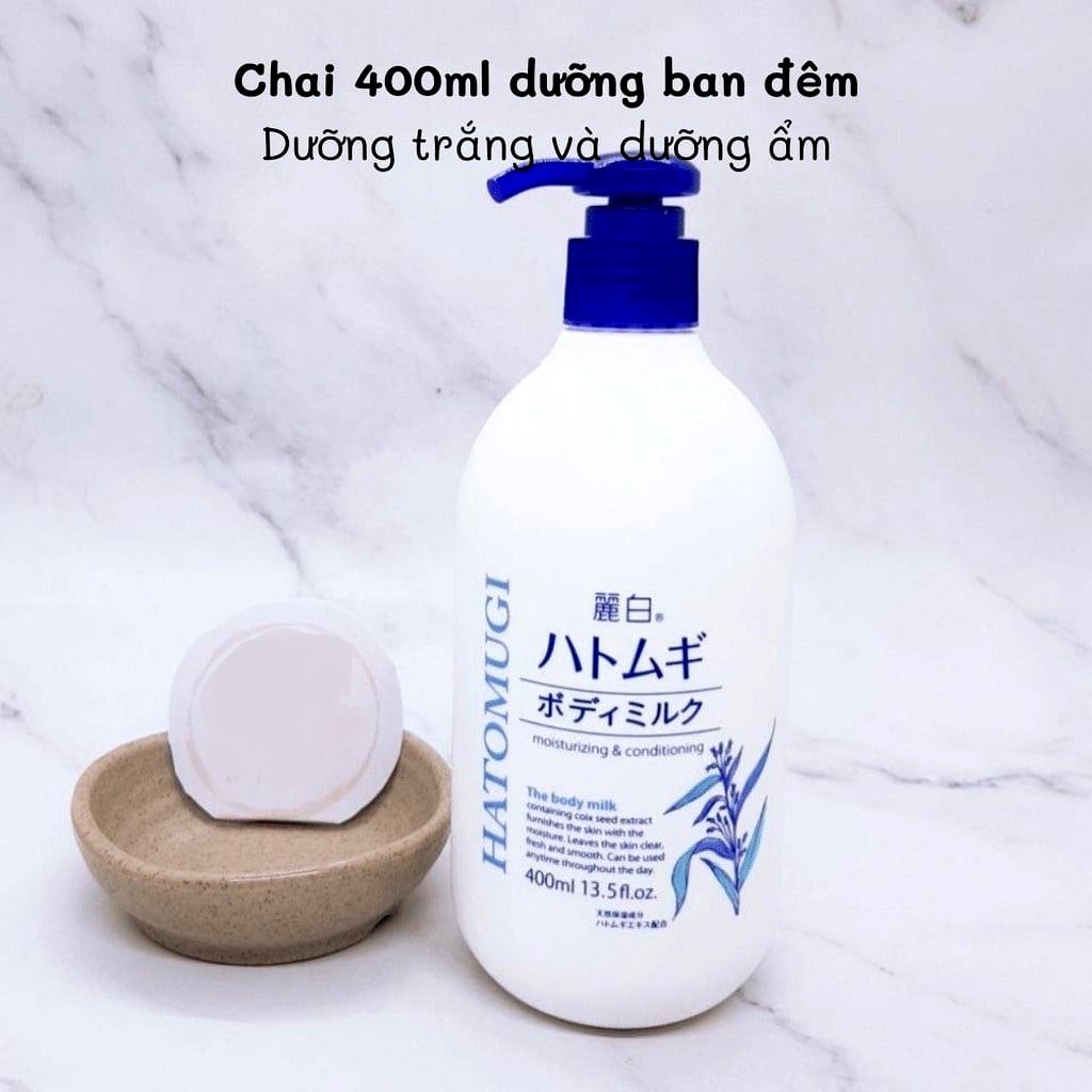 Sữa Dưỡng Thể Ban Đêm Hatomugi The Body Milk 400ml Nhật Bản