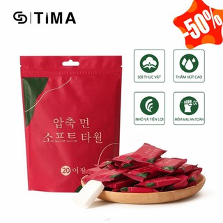 Gói 20 khăn giấy nén GDTIMA sử dụng một lần chất lượng cao cỡ 20 * 20 cm