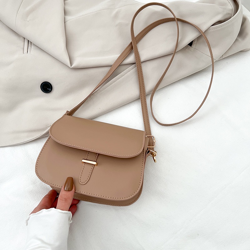 Túi Đeo Vai Màu Trơn Phong Cách Retro Thời Trang Xuân Thu Cho Nữ