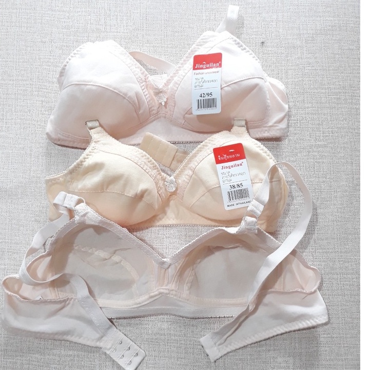 Áo ngực Nữ mỏng không gọng không mút A688 vải cotto chất đẹp quả to CUP B dây nhỏ big size cho bà già bà bầu béo mập
