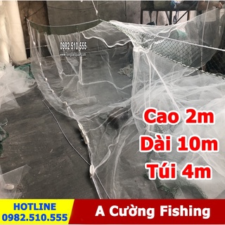 Lưới Quét cá - Lưới kéo cá - Lưới vét cá cao 2m dài 10m túi 4m giá rẻ A cường hàng chất lượng 1 vip 879jaavfas