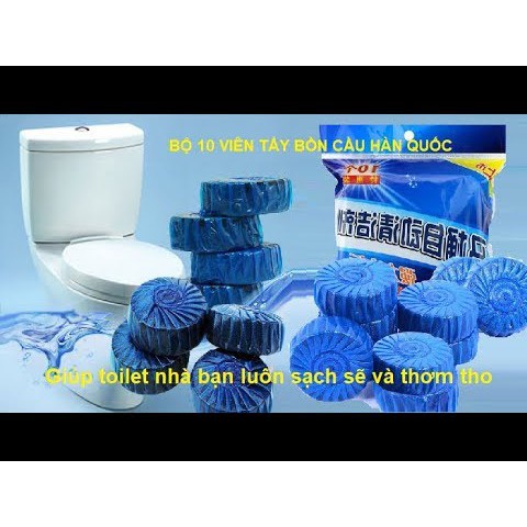Viên Tẩy Bồn Cầu Công Nghệ Hàn Quốc ( 1 gói 10 viên)