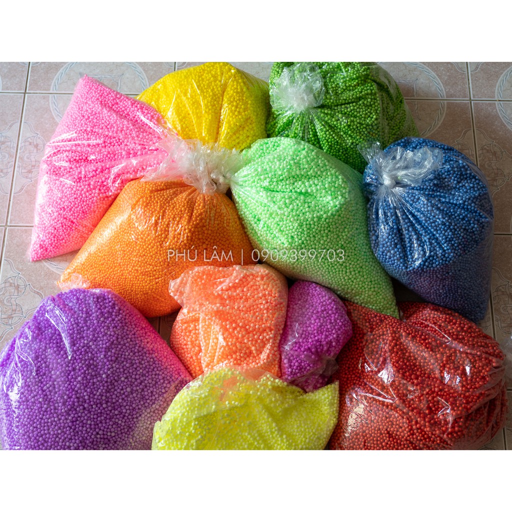 [ HCM ] Hạt Xốp Tròn Màu Trang Trí bao bự 50g - 100g -200g