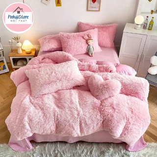 Bộ Drap Nỉ Nhung phối lông cao cấp sang trọng