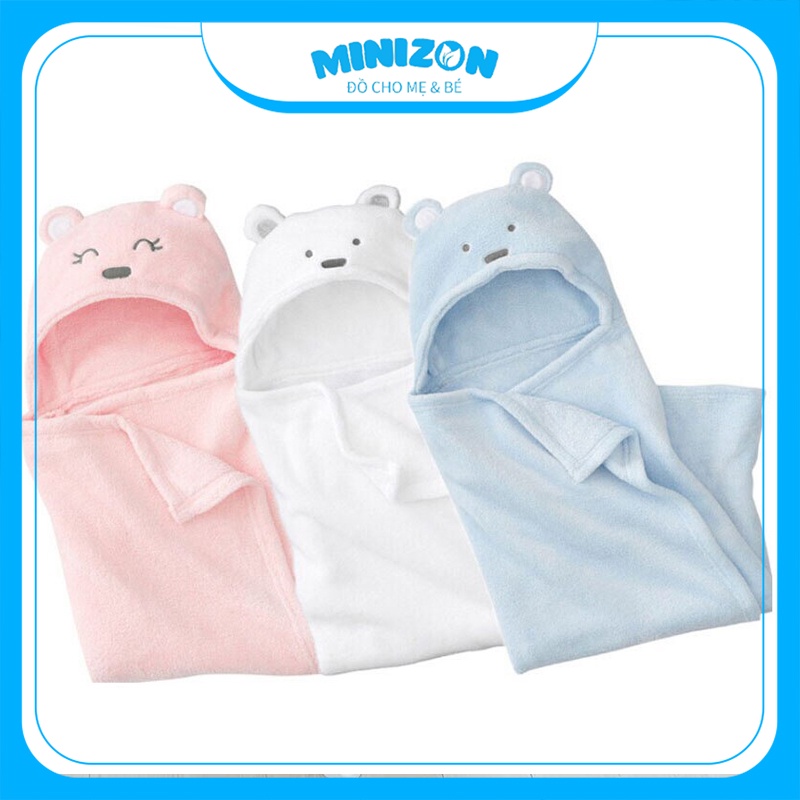 Chăn Ủ Có Mũ Minizone Hình Gấu Cho Bé Cực Đáng Yêu | Minizon Kids