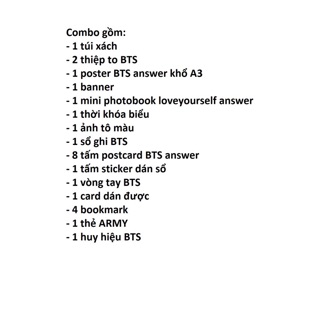Combo BTS mini Love Yourself Answer - Bộ quà tặng 13 món