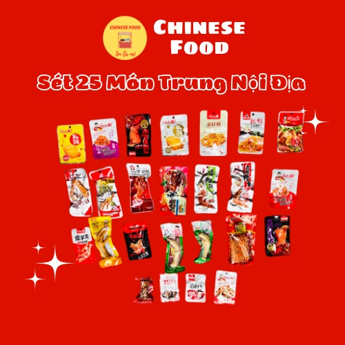 Sét 25 Món Ăn Vặt Trung Quốc Combo Chân Gà Cay Mực Tôm