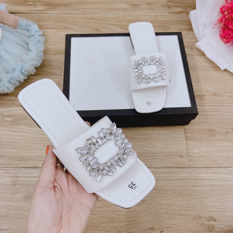 Dép lê nữ đá hoa vuông sang chảnh hàng vnxk cao cấp giá tại xưởng