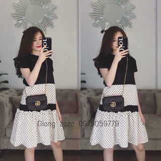 Váy đuôi cá chấm bi