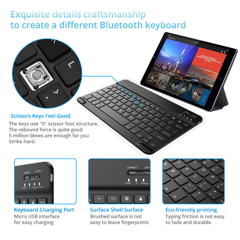 Bàn Phím Bluetooth Không Dây Fonken Cho Ipad Windows Android / Laptop / Điện Thoại Thông Minh / Macbook | WebRaoVat - webraovat.net.vn