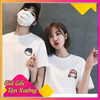 [Freeship] [Bao Chất] Áo Thun Cặp Đôi Nam Nữ Siêu Dễ Thương