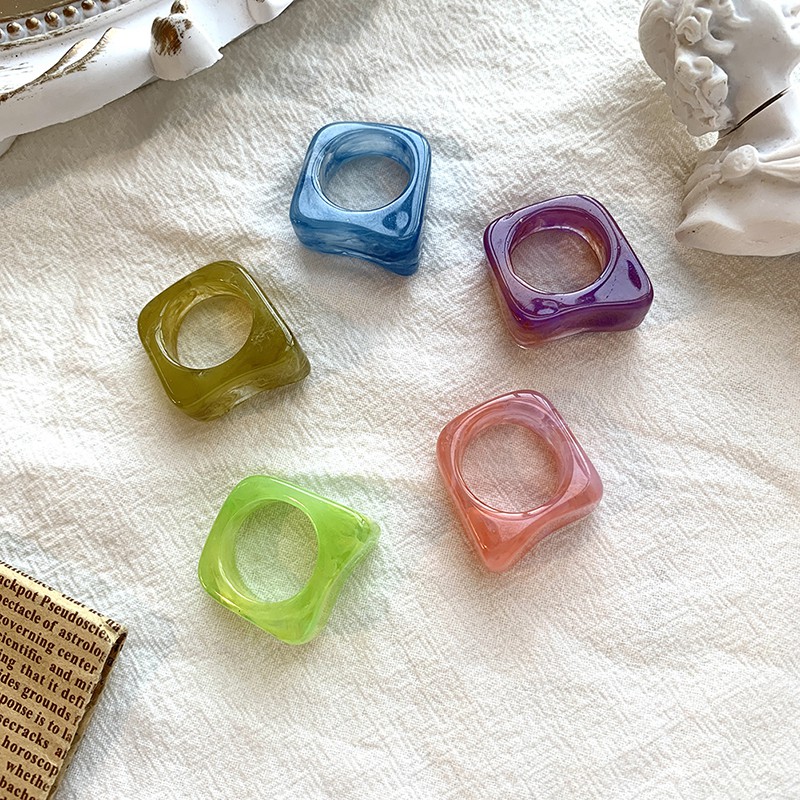 Nhẫn Nhựa Acrylic Thời Trang Đường Kính 1.8cm