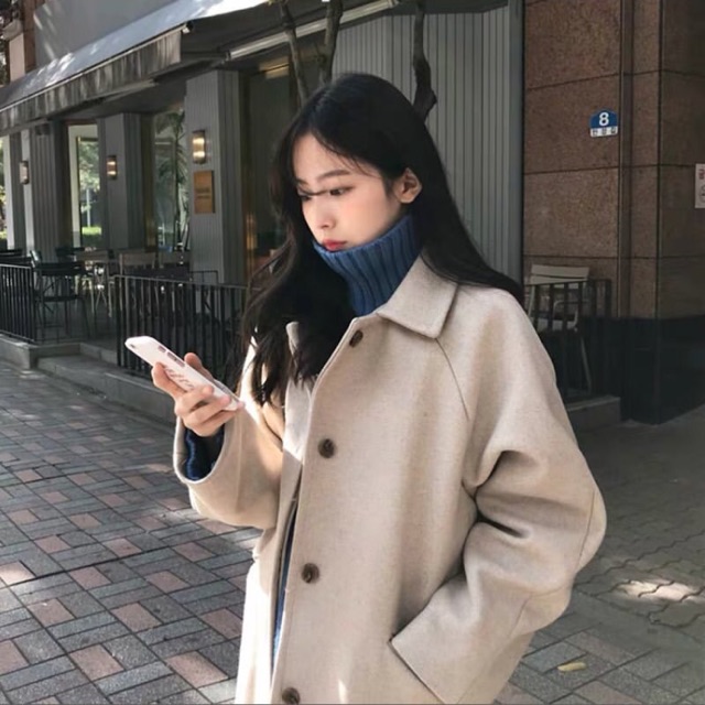 Áo dạ dài khách insta