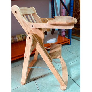 Ghế gỗ ăn dặm 4 nấc màu vàng nhạt - Ghế ăn bột