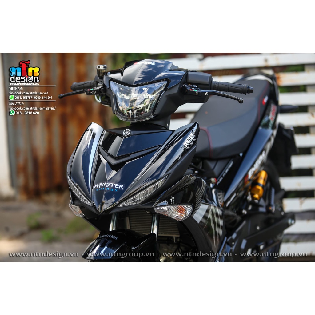 Tem /decal Rời Dán Xe Exciter 150 Mẫu Monster Trắng Đen Cực Chất, Hàng 3 Lớp Chất Lượng Cao