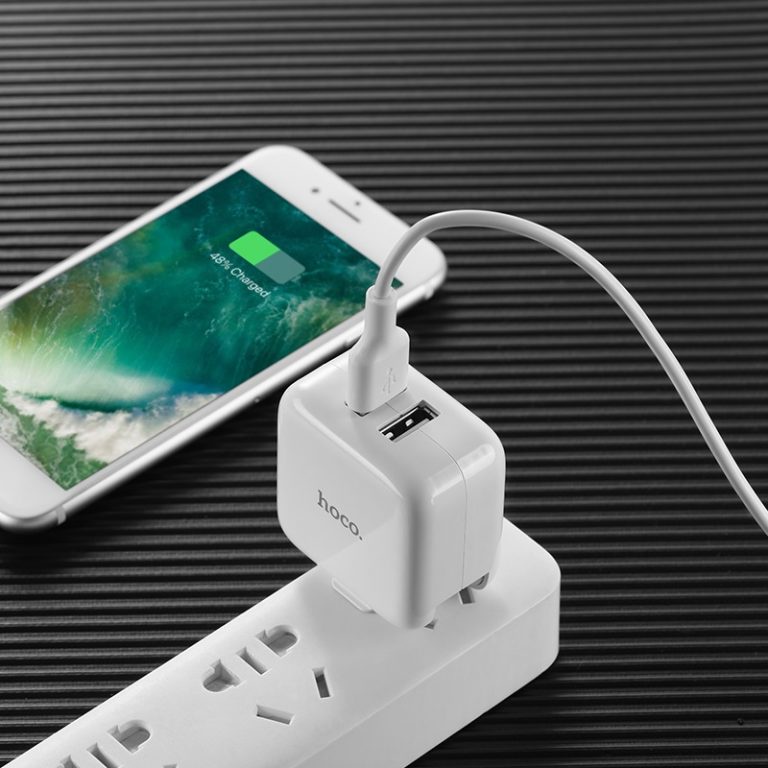 Củ sạc 2 cổng chân gập HOCO tiện lợi mang đi dễ dàng - Bộ sạc kèm dây ip samsung xiaomi ...