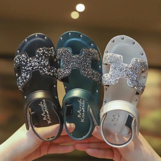 {XẢ KHO} Sandan bé gái - Sandal chữ H đính đá nhẹ - êm - bền