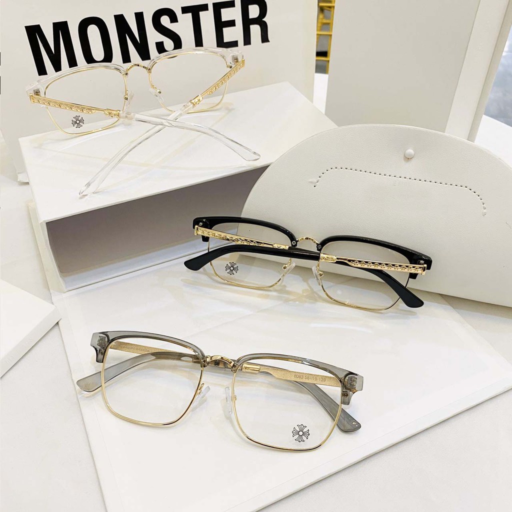 MẮT KÍNH GIẢ CẬN FORM VUÔNG 8063 GỌNG KIM LOẠI 441 SIÊU HOT | BigBuy360 - bigbuy360.vn