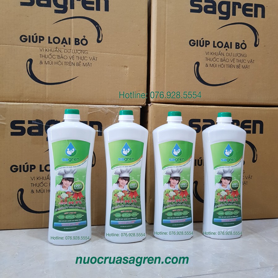 Combo 4 chai nước rửa rau củ quả Sagren