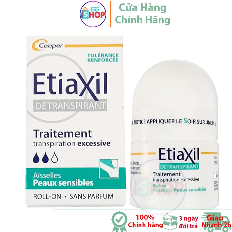 Lăn Khử Mùi Etiaxil Cho Da Nhạy Cảm 15ml Màu Xanh lăn khử mùi ttshop