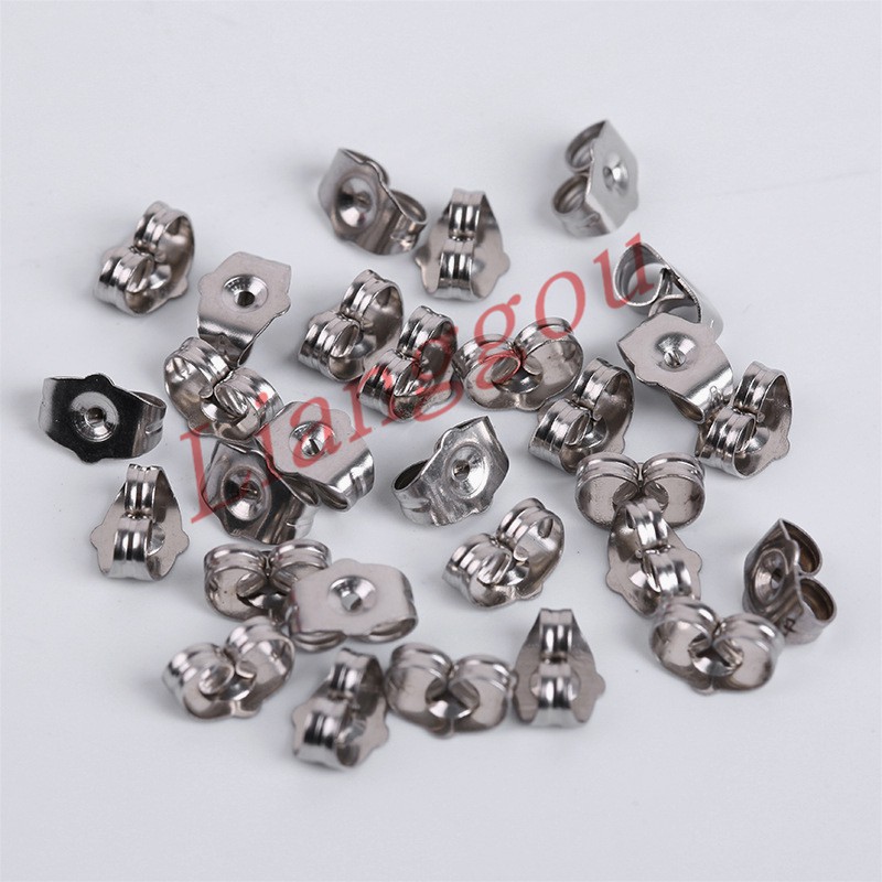 Set 100 Nút Gắn Bông Tai Hình Bướm Bằng Thép Không Gỉ Diy P3S181