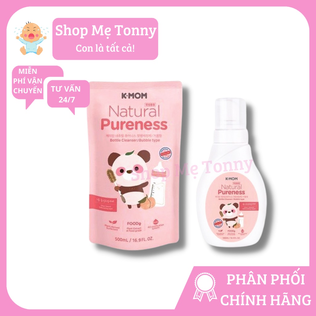 Dung Dịch Rửa Bình &amp; Rau Quả Hữu Cơ Tự Nhiên K-MOM 500ML