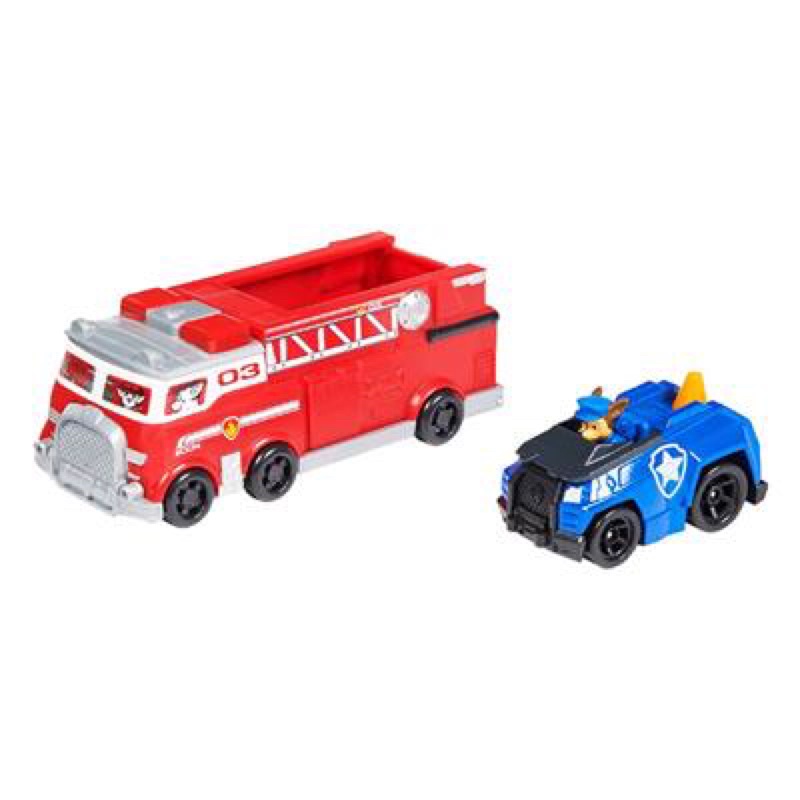 Đồ chơi Paw Patrol: Xe cứu hoả mini và xe Chase chó cứu hộ 2 trong 1