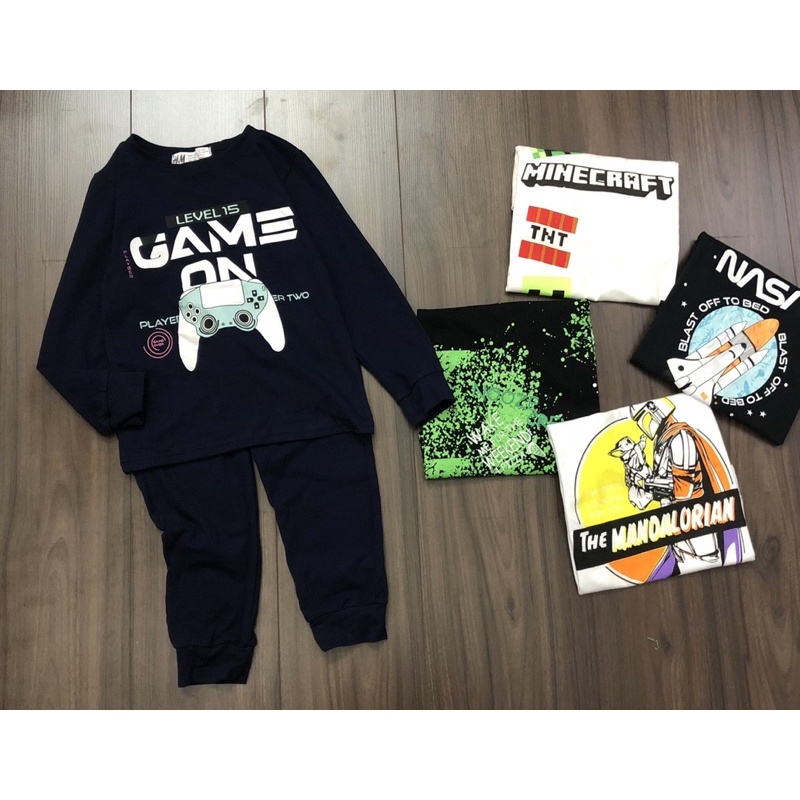 Bộ dài tay in hình hm cho bé trai dòng lớn size từ 22-48 cân