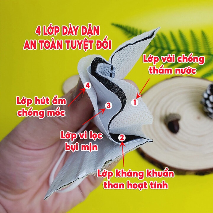 Khẩu trang trẻ em 4 lớp KF94 Uni Mask công nghệ Hàn Quốc, khẩu trang 4D kháng khuẩn, chống bụi mịn bảo vệ hô hấp cho bé