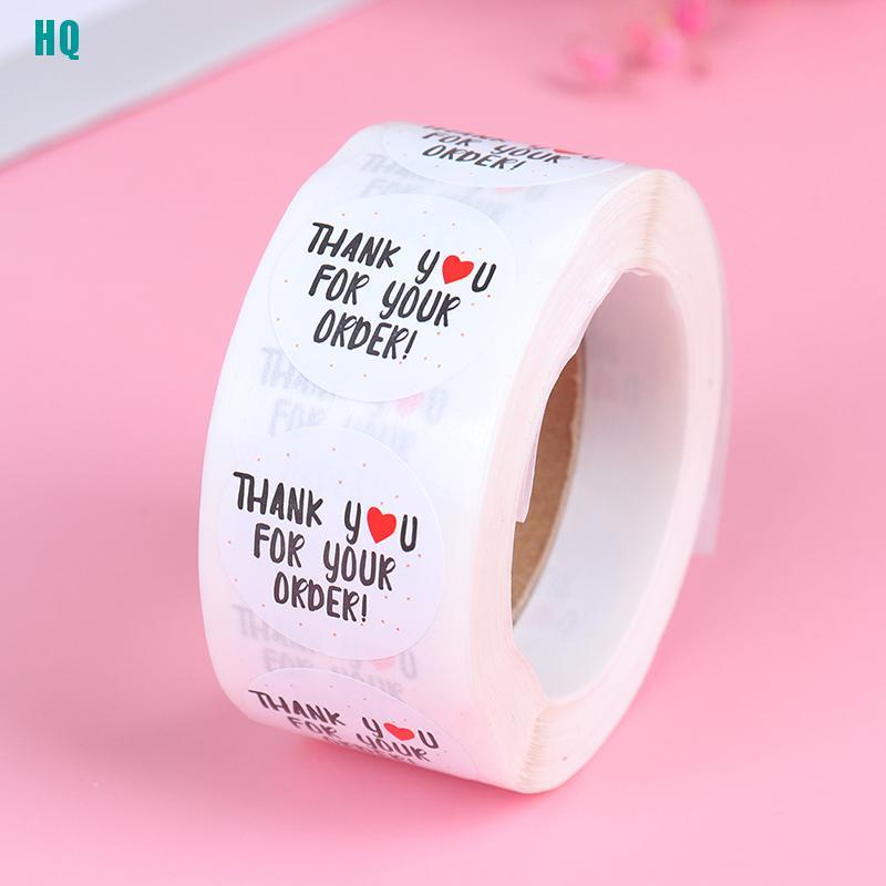 Bộ 500 Nhãn Dán Hình Tròn In Chữ Thank You For Your Order Xinh Xắn Để Trang Trí