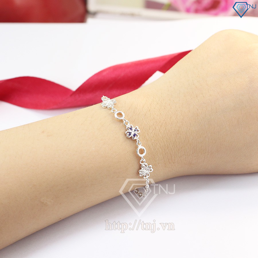 Lắc tay bạc nữ giá rẻ, vòng tay nữ đẹp cỏ 4 lá may mắn LTN0113 | BigBuy360 - bigbuy360.vn