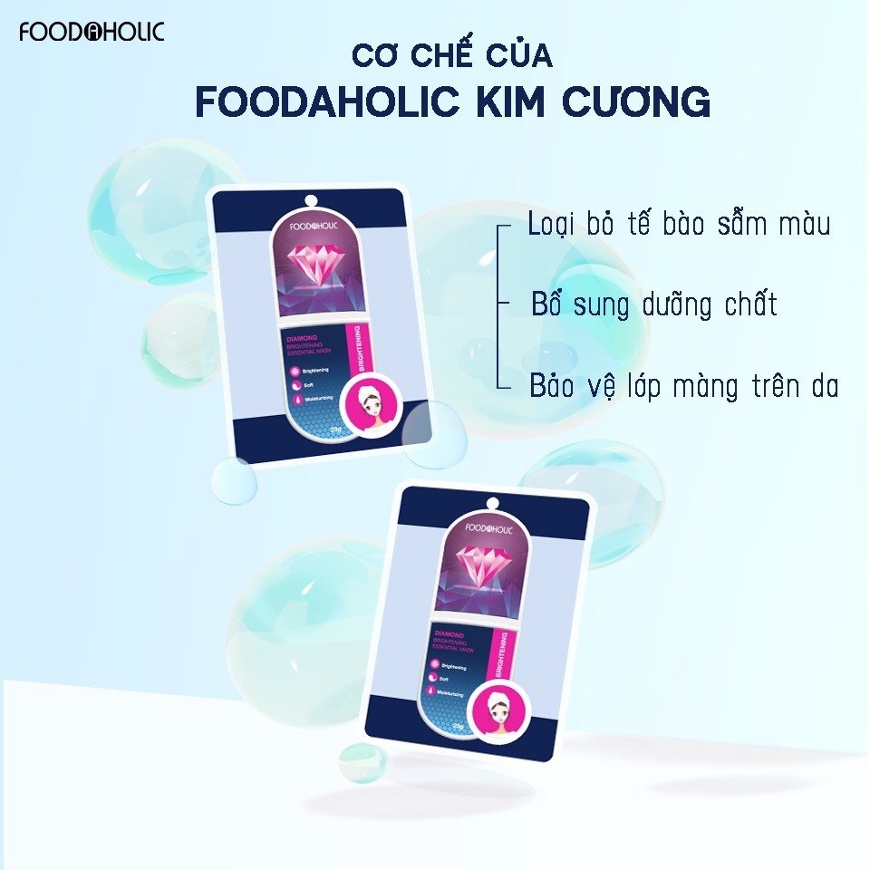 Mặt Nạ Dưỡng Da Trắng Sáng Kim Cương Foodaholic Diamond Brightening Essential Mask 23g