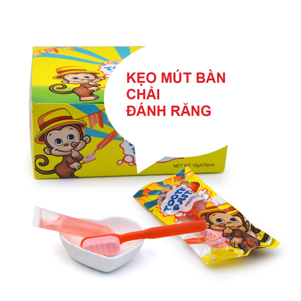 Kẹo mút bàn chải đánh răng monkey