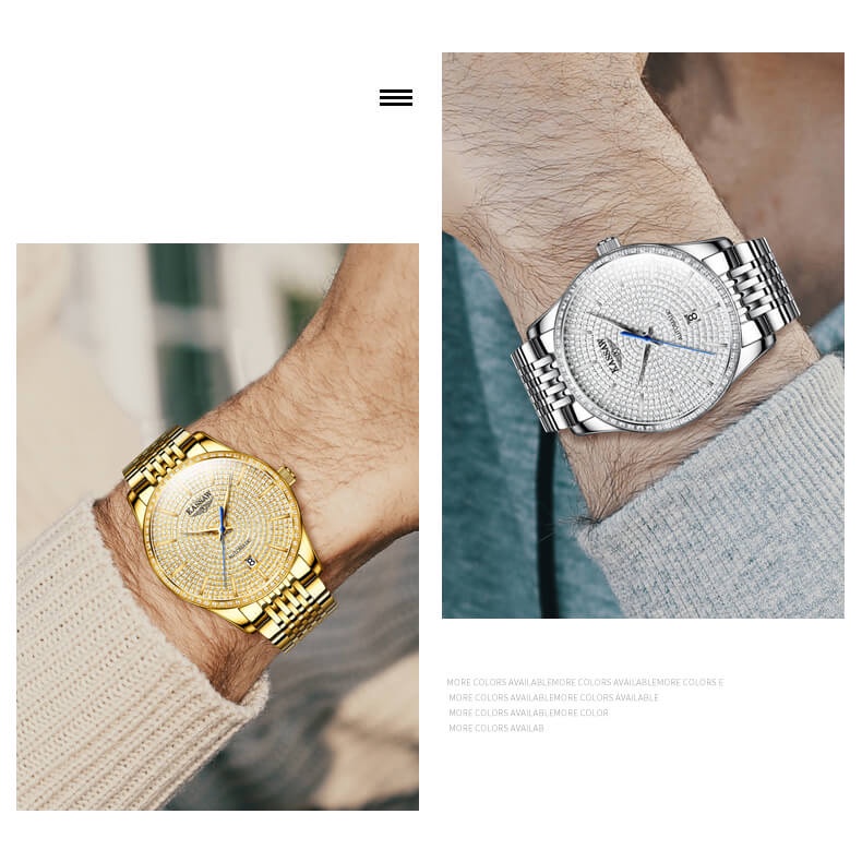 Đồng hồ nam chính hãng KASSAW K878-3 Kính sapphire ,chống xước,Chống nước ,BH 24 tháng,Máy cơ (Automatic) ,dây kim loại