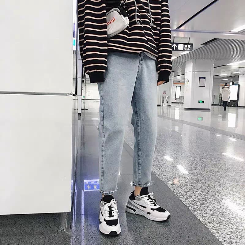 Quần Jean Nam,Quần Baggy Nam Nữ Cá Tính -Quần Baggy Jean unisex ống rộng phong cách bụi