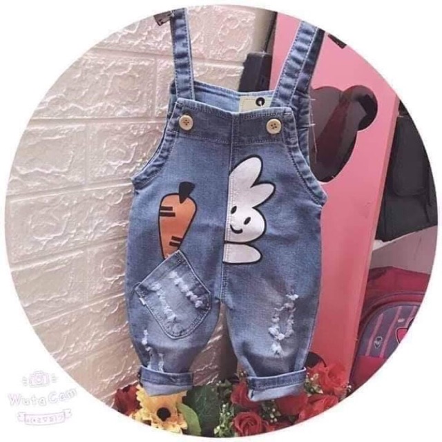 Yếm quần jean bé trai- gái từ 7-18 kg