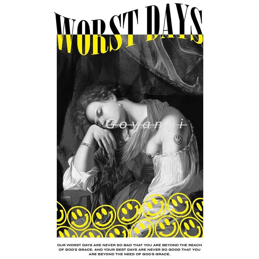 Áo hoodie goyangi Unisex Lisa Worst Day phong cách Hàn Quốc