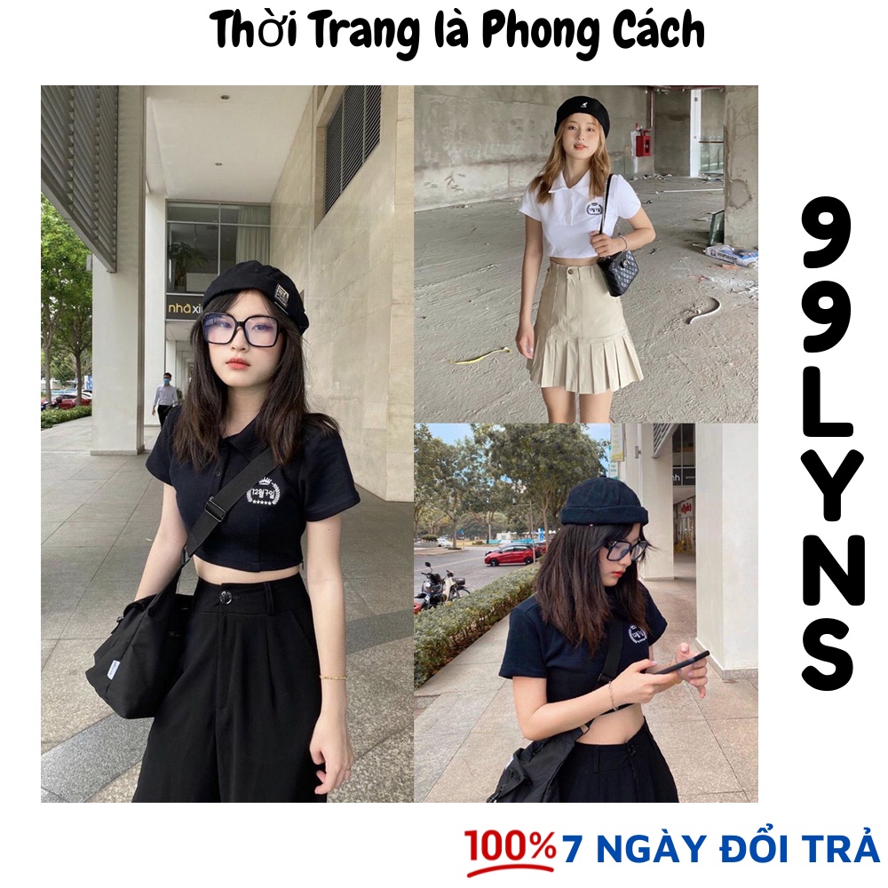 Áo croptop polo tay ngắn [Video Thật] HOJI dưới 52kg 99LYNS