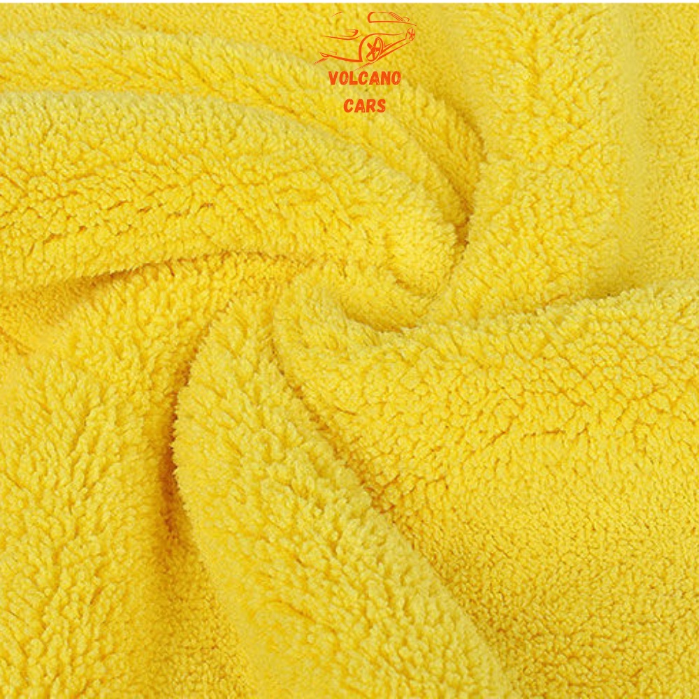 Khăn lau xe hơi ô tô Microfiber chất liệu lông cừu san hô hai mặt siêu thấm, siêu mịn, không bám bụi tránh xước sơn xe