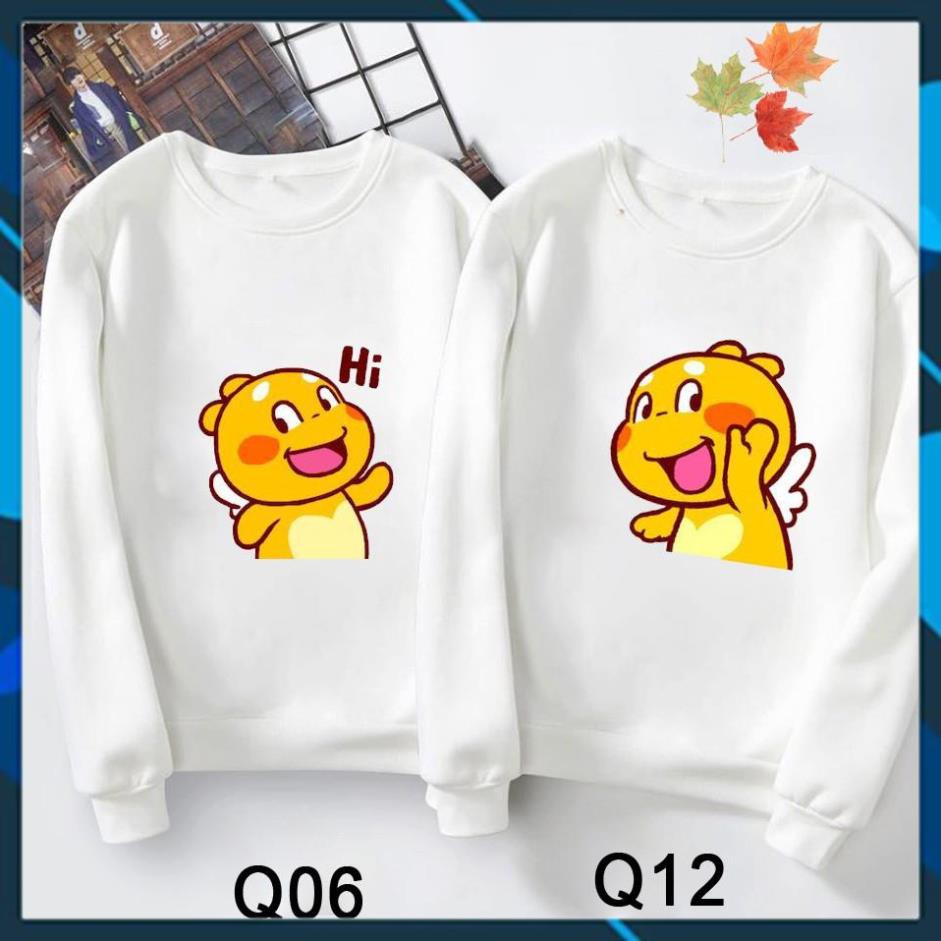 (SALE 50%) Áo nỉ đôi sweater nam nữ, áo cặp cute - ÁO ĐÔI THU ĐÔNG QOOBEE LOẠI 1 CỰC CHẤT