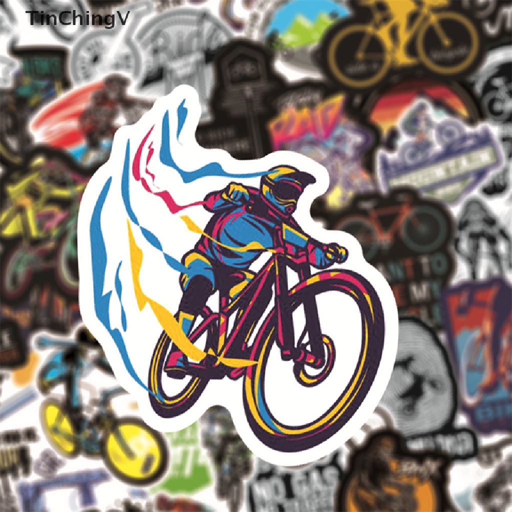 Set 50 Miếng Dán Trang Trí Xe Đạp Leo Núi / Du Lịch